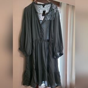 Torrid Forest Green Lace Shirt Dress